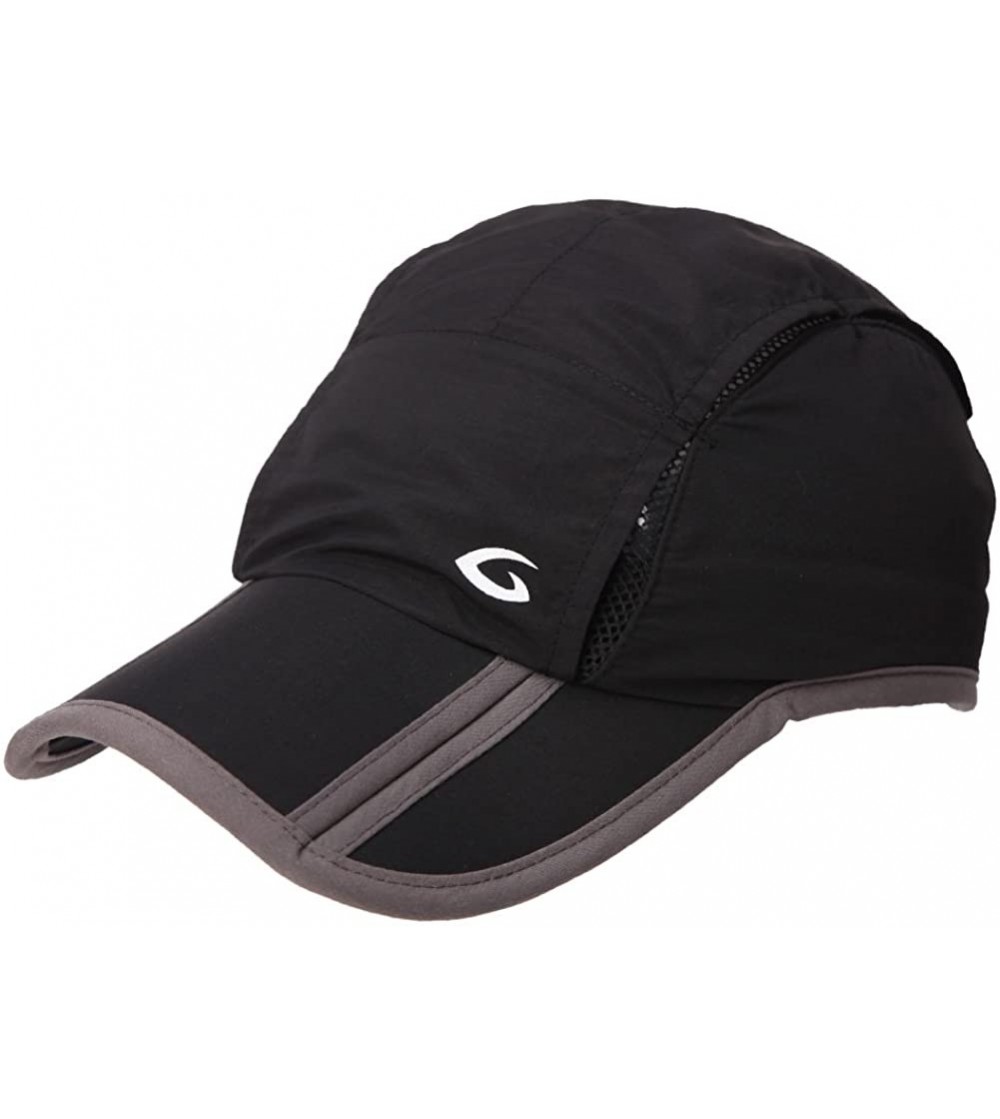 Baseball Caps Mens UPF50 Quick-Dry Baseball Cap Foldable Brim Free-Size Sun Hat Unisex - 89056_black - CG17Z6MU0OD