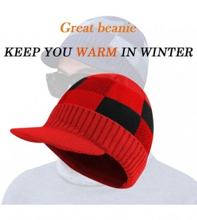 Skullies & Beanies Winter Beanie Warmer Fleece Outdoor - Red - CI18ZCQZQU9