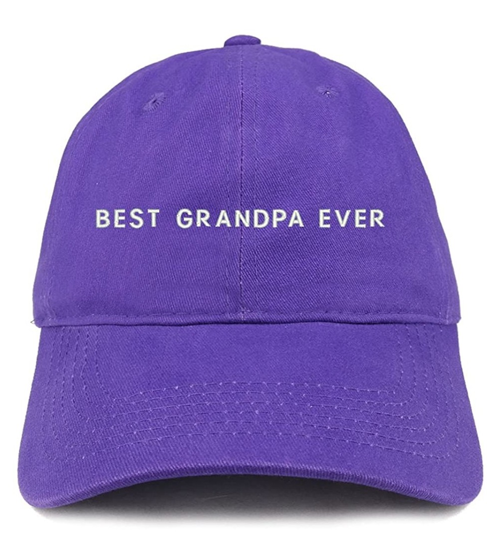 Baseball Caps Best Grandpa Ever Embroidered Soft Cotton Dad Hat - Purple - C918EYL25A3