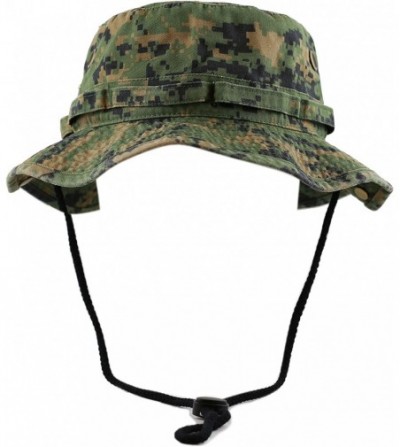 Sun Hats 100% Cotton Stone-Washed Safari Wide Brim Foldable Double-Sided Sun Boonie Bucket Hat - Digital Camo - CD12OI6PI5D