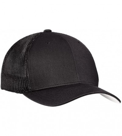 Baseball Caps Mesh Back Flex-Fit Trucker Style Caps - Black/Black - CI126M53UZF