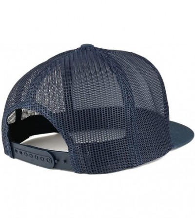 Baseball Caps Texas State Outline Embroidered 5 Panel Flat Bill Trucker Mesh Back Cap - Navy - CE185YEOW5D