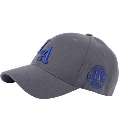 Baseball Caps B272 New LA Embroidery Los Angeles Patch Major Ball Cap Baseball Hat Truckers - Gray - CI18360MEUW