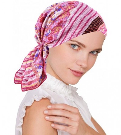 Skullies & Beanies Paisley Bandana Scarf Pre Tied Cotton Chemo Hat Beanie Turban Headwear for Cancer - CC18C2NY3IT