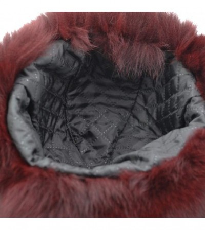 Bomber Hats Fox Fur Russian Trooper Style Hat Adult Winter Ushanka Snow Hat - All Dark Red - CC18HA4UM7Q