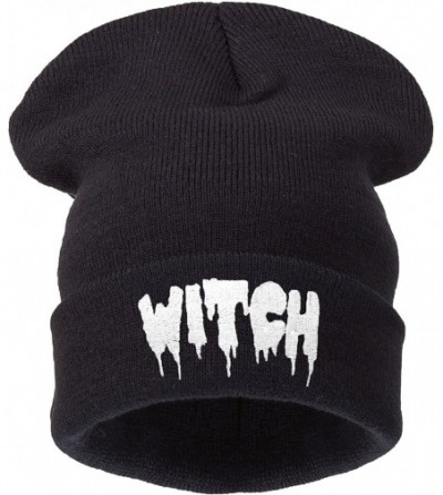 Skullies & Beanies Winter Black Beanie Hat and Snapback Men and Women Winter Cap - Witch Black - CL11HM5N7GH