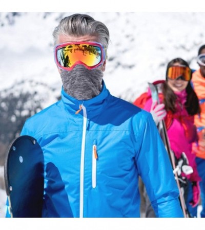 Balaclavas Men's Fleece Neck Warmer Cold Weather Windprood Ski Balaclava Face Mask - Grey - CA1928U56DN