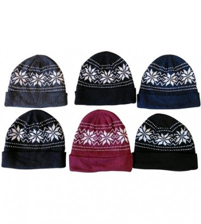 Skullies & Beanies Winter Beanies- Wholesale Bulk Cold Weather Thermal Warm Stretch Skull Cap- Mens Womens Unisex Hat - CV11N...