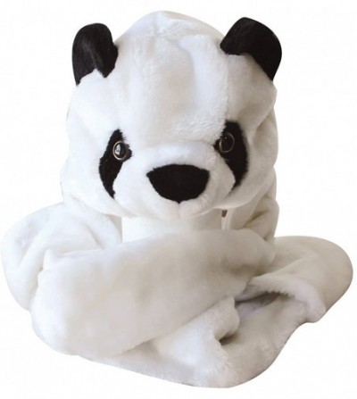 Skullies & Beanies Plush Faux Fur Animal Critter Hat Cap - Soft Warm Winter Headwear (Wolf) - Paw Panda Bear - CY11BMDKKAZ