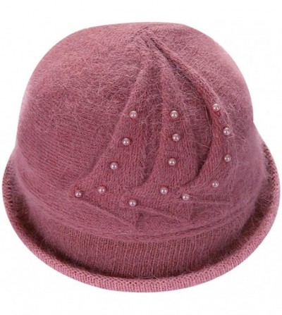 Berets Women Faux Leather Solid Beret French Artist Tam Beanie Hat Cap - 0434 Fushcia - CT18AZZGMKK