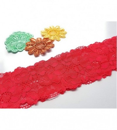 Headbands Ally Rose Stretch Lace Headband One Size 2.5 Inches Wide Cherry Red - Cherry Red - C111MFXBS5D