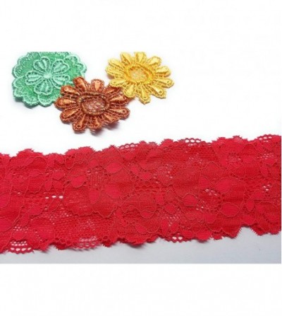 Headbands Ally Rose Stretch Lace Headband One Size 2.5 Inches Wide Cherry Red - Cherry Red - C111MFXBS5D