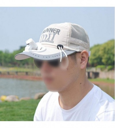 Sun Hats Unisex Electric Fan Sunhats Cooling USB Charge Fishing Sunshade Caps with Letters Ins Hot Novel Summer Hats - CA18OT...