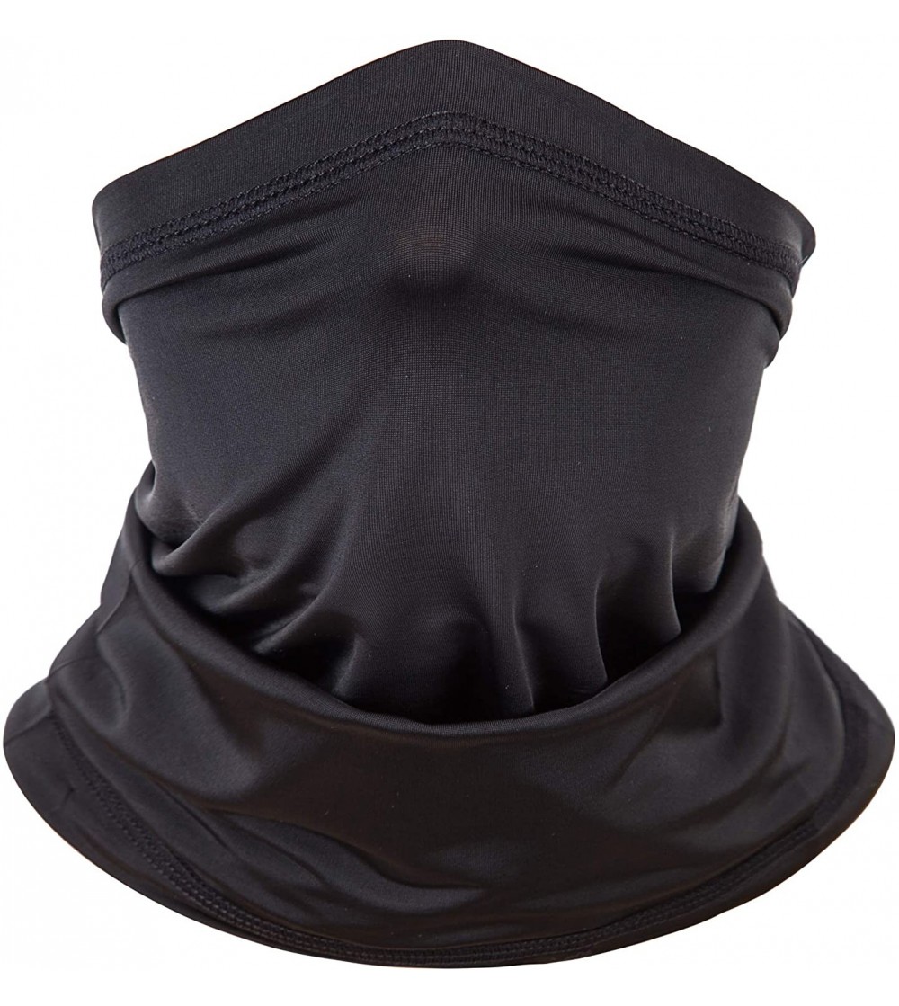 Skullies & Beanies Multifunctional Neck Gaiter Bandana- Face Scarf Sun Dust Wind Proof Headbands - Black - CF1884MM9EC