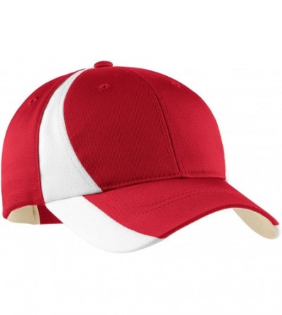 Baseball Caps Dry Zone Nylon Colorblock Structured Cap - True Red/White - CP1140BTWBP