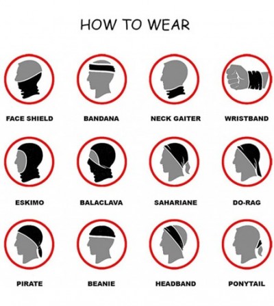 Balaclavas 6 Pcs Fashion Face Scarf Sports & Casual Headwear Seamless Neck Gaiter- Headwrap- Balaclava for Adults - CB19830G7NQ