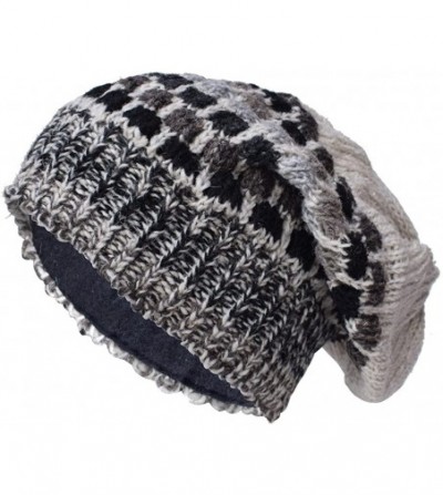 Skullies & Beanies Woolen Knitted Fleece Lined Multicoloured Beanie Hats - T - CQ12O9TSY1N