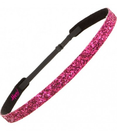 Headbands Women's Adjustable NO Slip Skinny Bling Glitter Headband - Hot Pink - CL11VD078VH