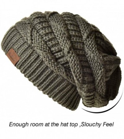 Skullies & Beanies Knit Beanie Hat for Women Oversize Chunky Winter Slouchy Beanie Hats Ski Cap - Black/White - CP18ADSL4MZ