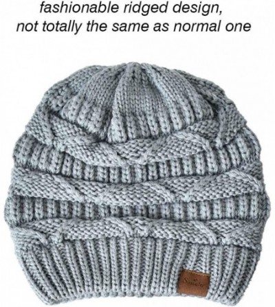 Skullies & Beanies Knit Beanie Hat for Women Oversize Chunky Winter Slouchy Beanie Hats Ski Cap - Black/White - CP18ADSL4MZ