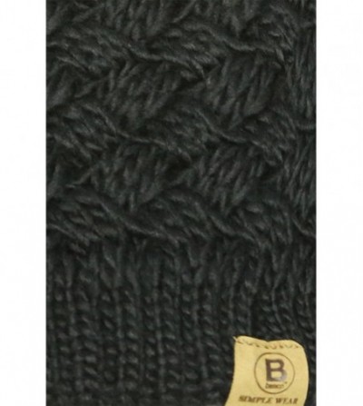 Skullies & Beanies Unisex Warm Chunky Soft Stretch Cable Knit Beanie Cap Hat - 1715 Black - C9188CX07MA
