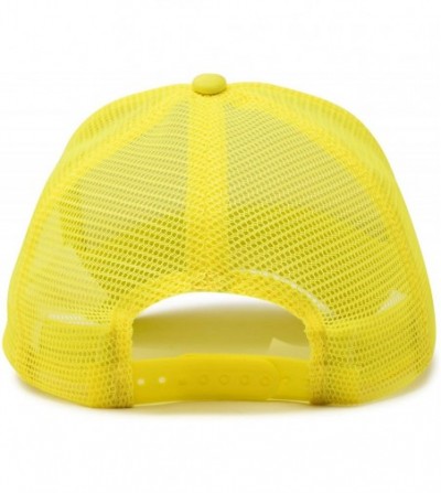 Baseball Caps Youth Mesh Trucker Cap - Adjustable Hat (S- M Sizes) - Yellow/White - C017AYYI7MI