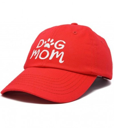 Baseball Caps Dog Mom Baseball Cap Women's Hats Dad Hat - Red - CX18K75LTZG
