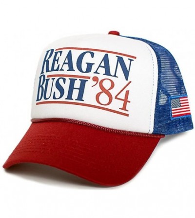Baseball Caps Reagan Bush 84 Hat USA Flag Unisex Adult Cap - Royal/Red - C0120MB0UJT