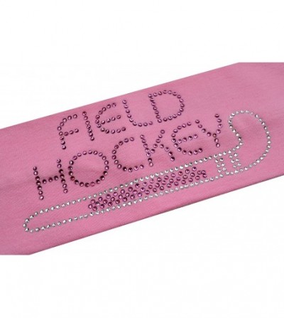 Headbands Field Hockey Rhinestone Stretch Headband for Girls- Teens and Adults - Light Pink - C011QC7QUOR