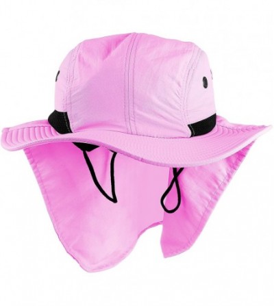 Sun Hats Headware Extreme Outdoor Condition Ear Neck Flap Protection Sun Hat - Light Pink - C018GN8O99D
