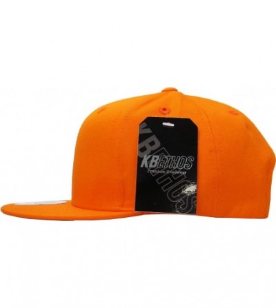 Baseball Caps Classic Snapback Hat Blank Cap - Cotton & Wool Blend Flat Visor - (4.2) Orange - CP11YMPG7WV