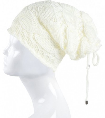 Skullies & Beanies Cable Knit Slouchy Chunky Oversized Soft Warm Winter Beanie Hat - Ivory - CC186Y5UUX5