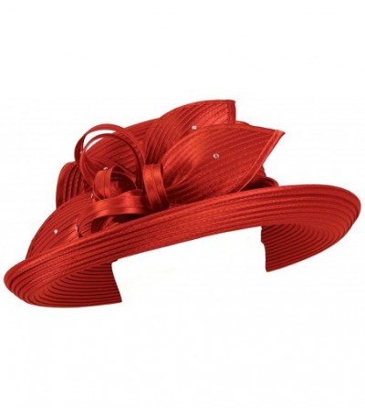 Sun Hats Women's Satin Ribbon Year Round Church Derby Dress Hats HL26 - Rust - CX12NRHZ6AD