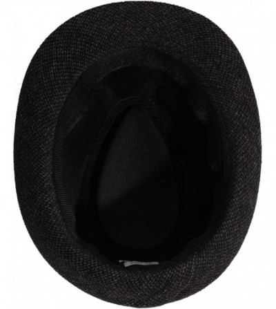 Fedoras Men's Women's Manhattan Structured Gangster Trilby Wool Fedora Hat Classic Timeless Light Weight - Brown - CD18R3GR5Y9
