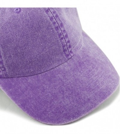 Baseball Caps 100% Cotton Pigment Dyed Low Profile Dad Hat Six Panel Cap - 1. Purple - CY18EG8WT89