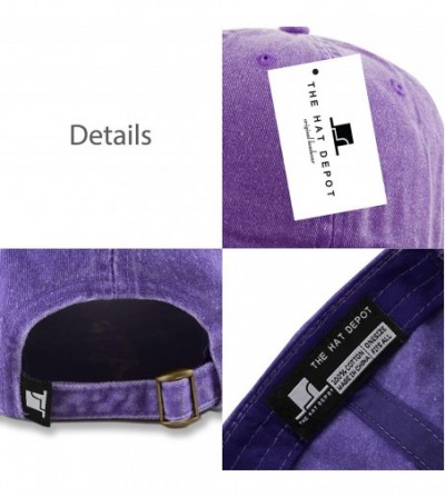 Baseball Caps 100% Cotton Pigment Dyed Low Profile Dad Hat Six Panel Cap - 1. Purple - CY18EG8WT89
