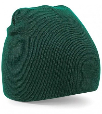 Skullies & Beanies Plain Basic Knitted Winter Beanie Hat - Fluorescent Orange - CR12N8VFKNQ