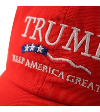 Baseball Caps Men Women Washed Distressed Twill Cotton Baseball Cap Vintage Adjustable Dad Hat - 2 Red Trump for Adult - CX18...