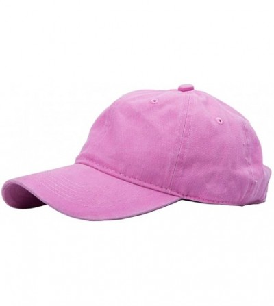 Baseball Caps Men's Baseball Cap Dad Hat Washed Distressed Easily Adjustable Unisex Plain Ponytai Trucker Hats - Pink - C918Y...