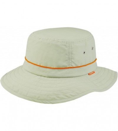 Sun Hats Taslon UV Bucket Cap with Orange Piping - Khaki With Red Piping - C811LV4GO97