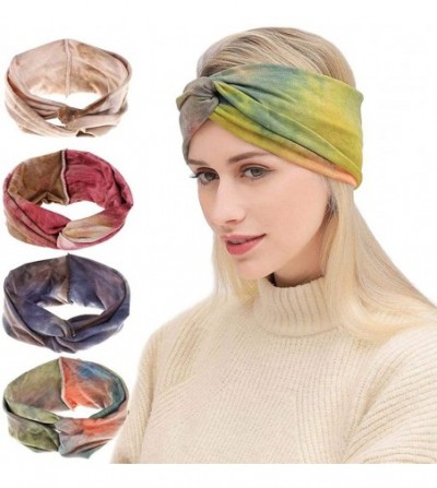 Headbands Womens Fashion Tie Colorful Dyeing Headband Women Headwear - Khaki - CE18AOOS5IZ