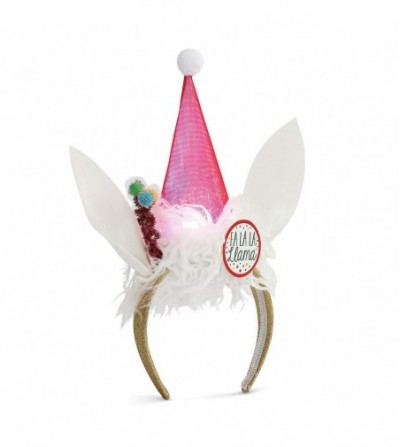 Headbands Llama Hat Winter White LED Light Up Adult's One Size Polyester Christmas Fashion Headband - CO18ZNLEM54