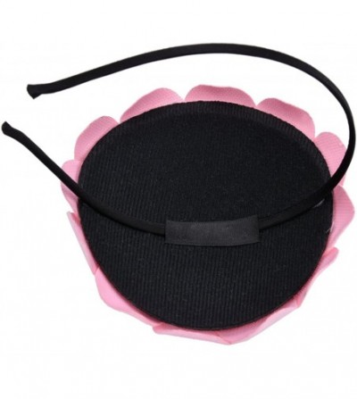 Headbands Fascinator Headband Flower Pillbox Hat Hair Hoop Wedding Headpiece - C5120HDXGBL