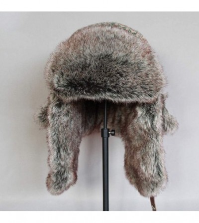 Bomber Hats Knitted Russian Women Winter Aviator Trapper Hat with Faux Fur Lining Hat - Color L - CF18XKT65C5