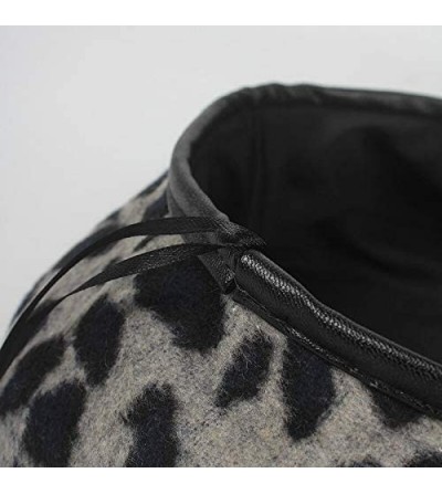 Berets Women French Style Vintage Leopard Print Wool Soft Winter Warm Beret Beanie Hat - Black - C118MD73CE8