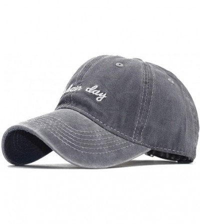 Baseball Caps Vintage Hat Bad-Hair-Day Dad Embroidered Baseball-Cap Distressed - Grey - CQ18O3UKIYT