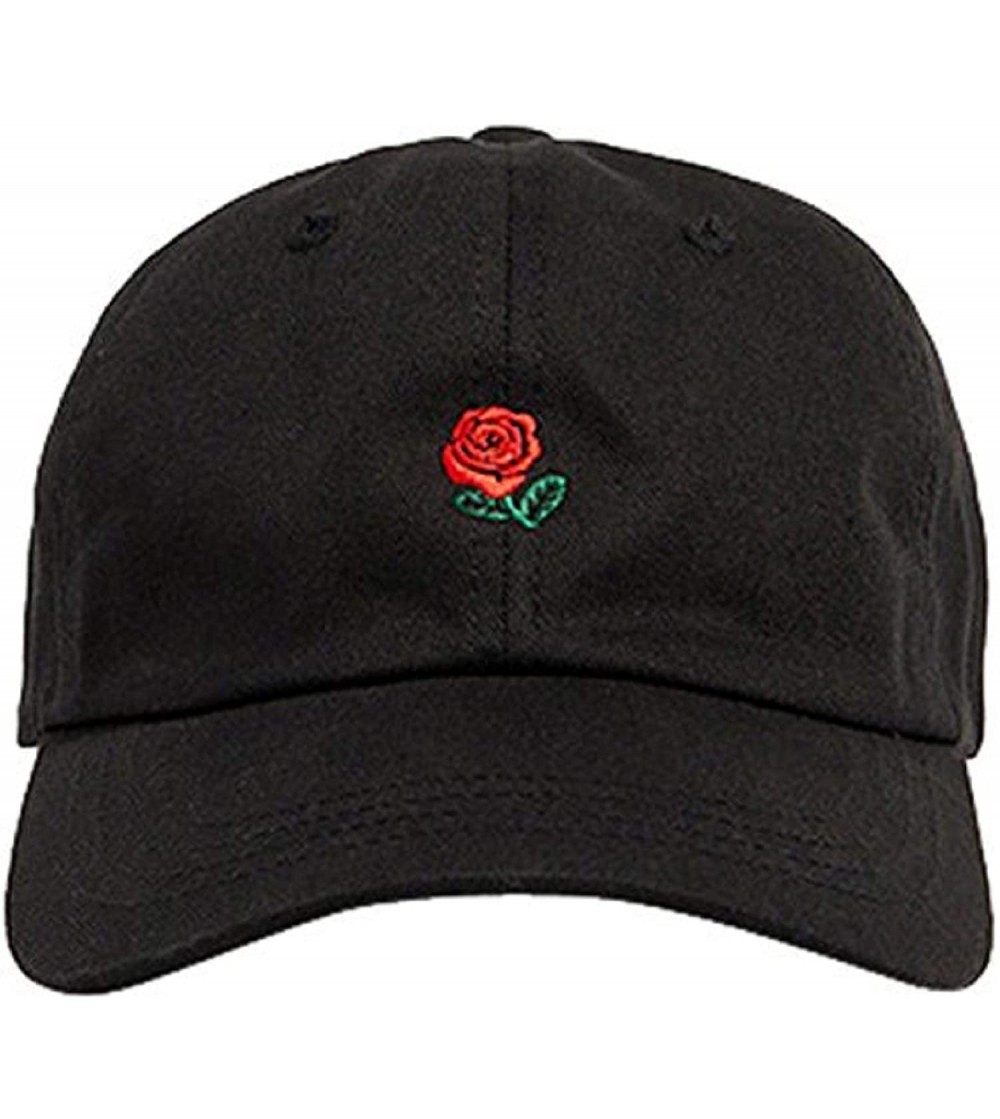 Sun Hats Unisex Embroidery Baseball Cap Dad Hat Boys Girls Hip Hop Hats Sport Sun Hat - Black - CQ193Y6CG93