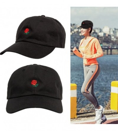 Sun Hats Unisex Embroidery Baseball Cap Dad Hat Boys Girls Hip Hop Hats Sport Sun Hat - Black - CQ193Y6CG93