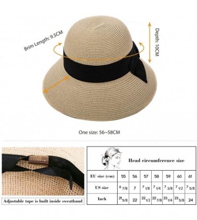 Sun Hats Summer Beach Straw Hat for Women Wide Brim Sunhat UV Protection Packable Foldable Ladies Fashion Ladies - C718DX6WULS