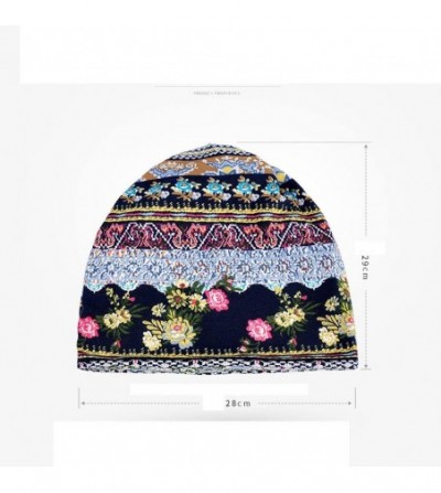 Skullies & Beanies Cotton Beanie Hat Unisex Floral Printed Beanie Chemo Cap for Cancer Patients (Coffee) - CJ18I7GETR9
